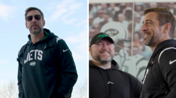 Aaron Rodgers Arrives At New York Jets Facility, Rocks Team Hoodie