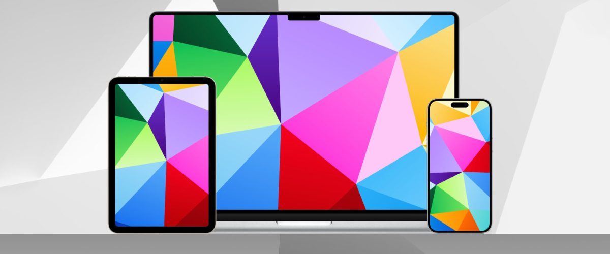 Download this colorful geometric iPhone and Mac wallpaper from Basic Apple Guy