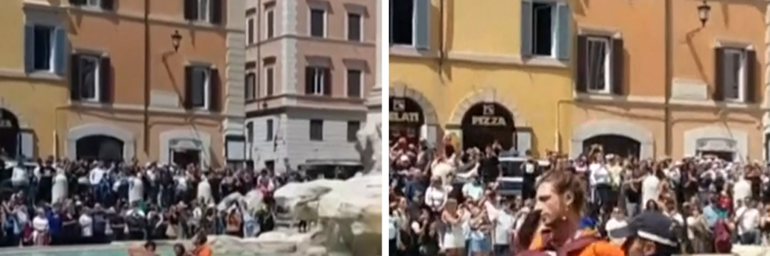 Rome’s Trevi Fountain Dyed Black By Climate Activists, Wild Video Shows