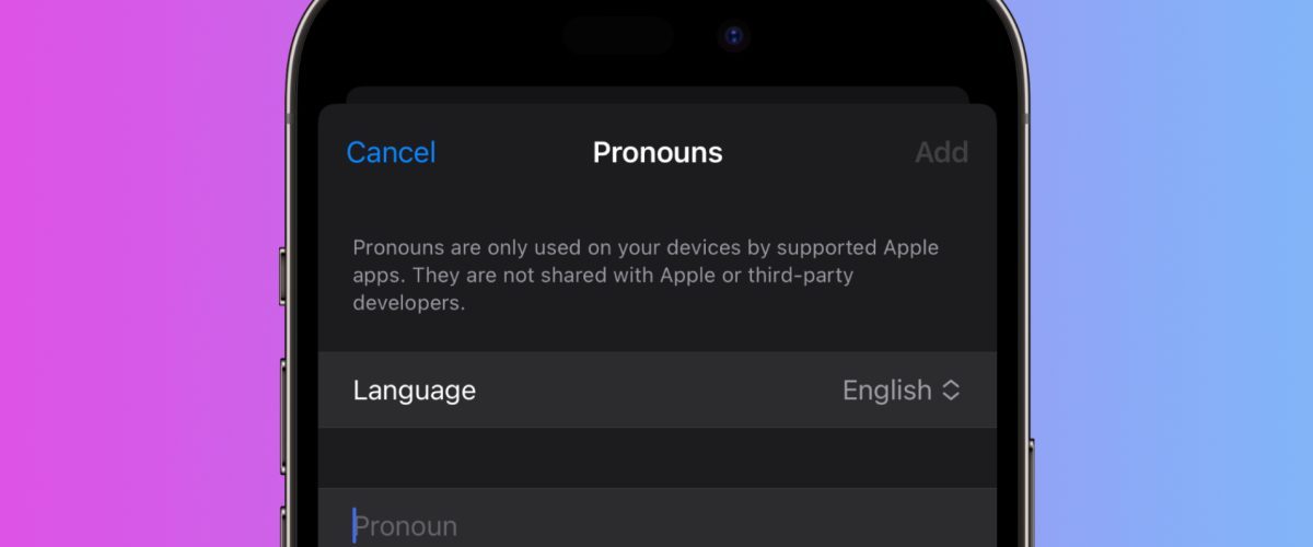 Apple adds pronoun fields with privacy focus to Contacts app on iOS 17