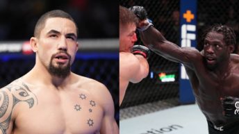 Robert Whittaker reacts to Jared Cannonier’s win over Marvin Vettori at UFC Vegas 75