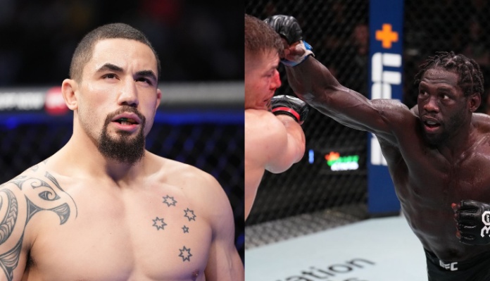 Robert Whittaker reacts to Jared Cannonier’s win over Marvin Vettori at UFC Vegas 75