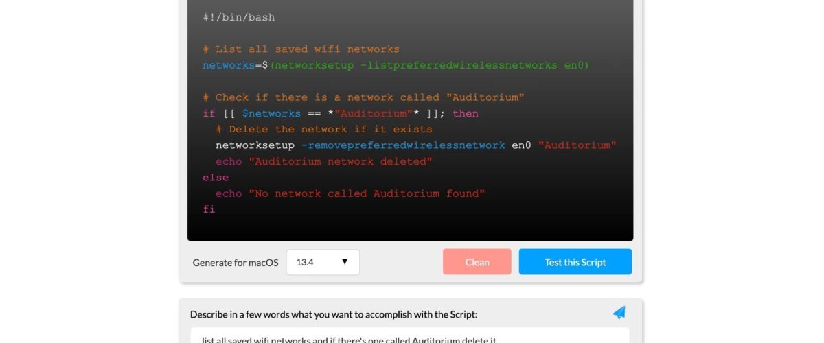 Mosyle using AI to generate ready-to-use scripts for Apple Device Management using natural language