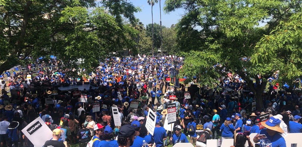 “They’re Scared”: 5,000-Plus Demonstrators Rally In L.A. to Support Writers Strike, Pressure Studios