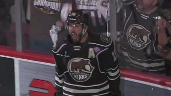 Hershey Bears coach Nelson talks before Game 6 of Calder Cup Finals