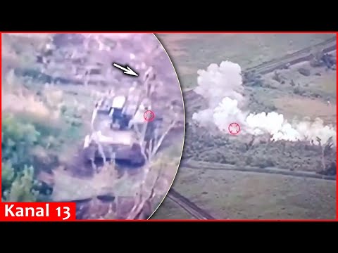 “Strela-10″ anti-aircraft missile complex that Russians sought to hide, comes under drone attack