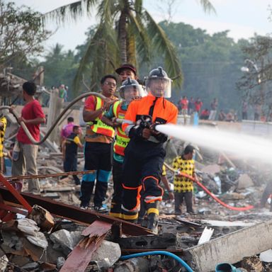 A large explosion at a fireworks warehouse in Thailand kills at least 10 people and wounds scores