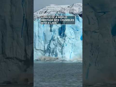 Piece of glacier collapses into Argentina lake | #shorts #newvideo #youtube #trending