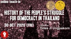 Online Teach-in: History of the People’s Struggle for Democracy in Thailand