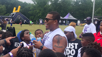 Ray Rice Visits Baltimore Ravens Training Camp, Hangs With Marshawn Lynch