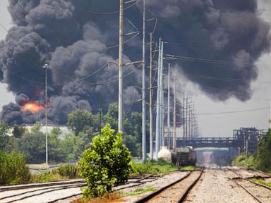 Fire at Louisiana oil refinery sends tower of black smoke into the air, but no injuries reported