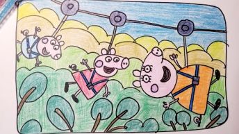 Peppa pig colouring for kids | step by step painting | learn how to draw for kids