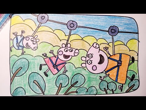 Peppa pig colouring for kids | step by step painting | learn how to draw for kids