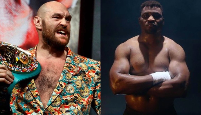 Francis Ngannou reacts after Tyson Fury signs on to fight Oleksandr Usyk