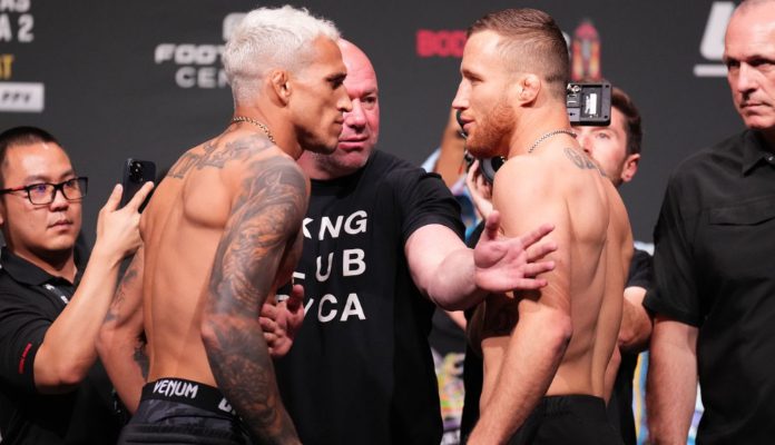 UFC lightweight champion Islam Makhachev calls for a rematch between Charles Oliveira and Justin Gaethje