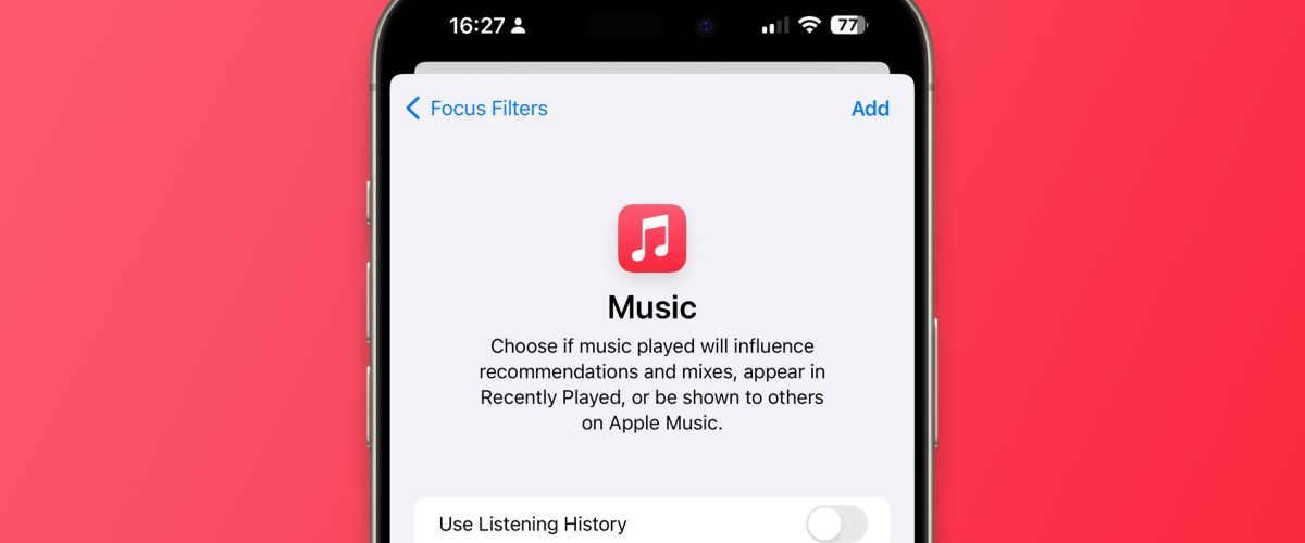 iOS 17.2 lets users disable Apple Music Listening History when a Focus Mode is on