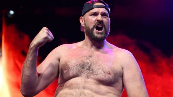 Tyson Fury reacts following split decision win over Francis Ngannou