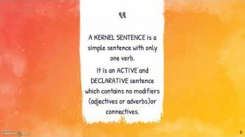 KERNEL SENTENCE DEFINITION AND EXAMPLES