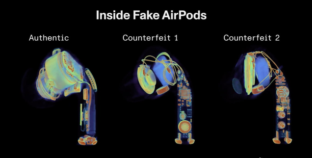 CT Scans Show Why Fake Apple AirPods Sound So Awful