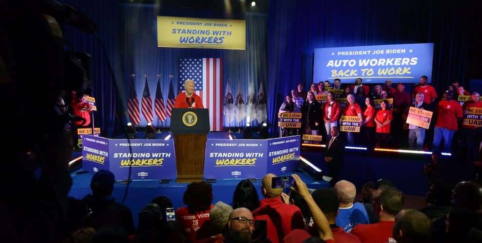 Biden says workers need ‘a fair shot’ as he celebrates the labor deal saving an Illinois auto plant