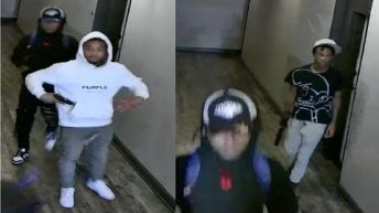 Surveillance video shows shootout suspects