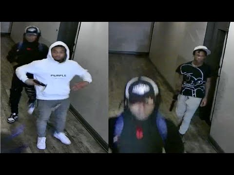 Surveillance video shows shootout suspects