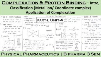 Complexation and protein binding | classification of complexation | Metal ion complex | Application