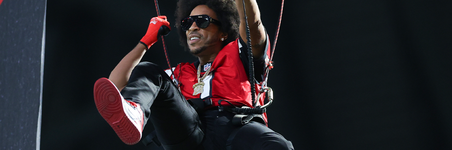 Ludacris Rappels Into Atlanta’s  Mercedes-Benz Stadium During Falcons Game