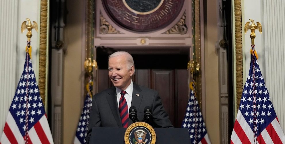 Biden says he’s helped lower inflation as he hosts first meeting of his new supply chain council