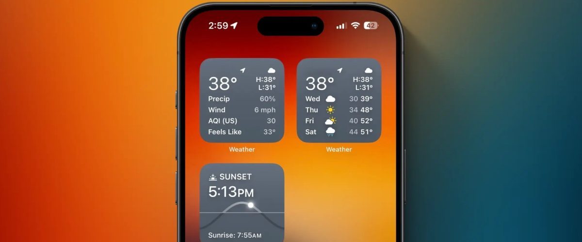 Here are the new Weather widgets for iPhone with iOS 17.2