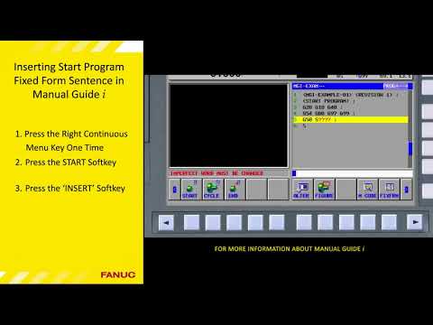 MANUAL GUIDE i – Inserting a Start Program Fixed Form Sentence