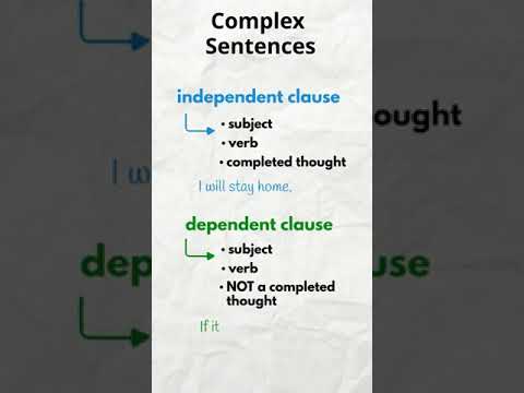 Complex sentences in #englishgrammar #shorts