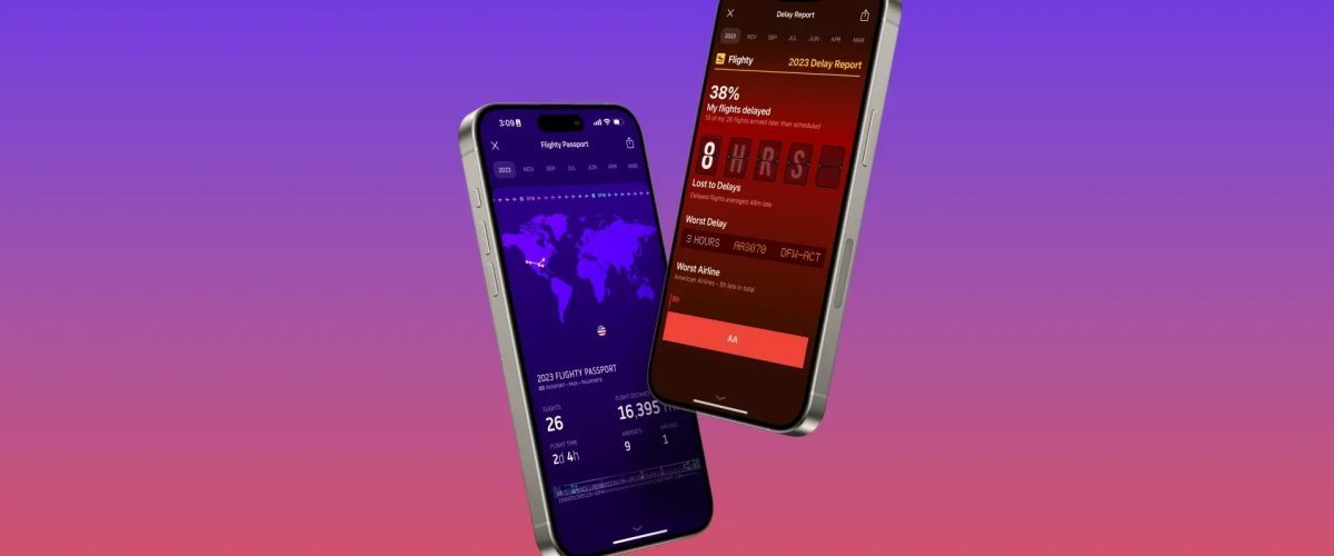 Flighty’s year-in-review features recap your flight history, delay stats, and more