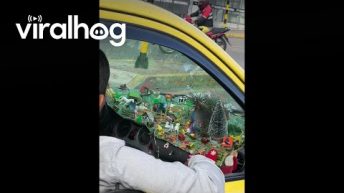 Taxi Driver Creates Complex Nativity Scene on Dashboard || ViralHog