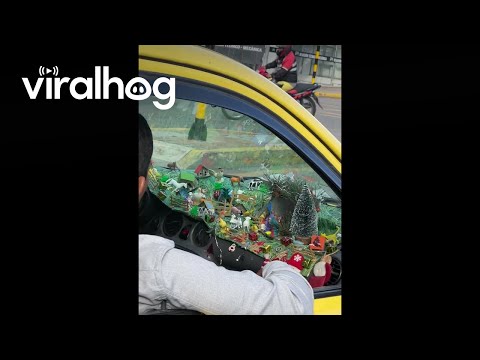 Taxi Driver Creates Complex Nativity Scene on Dashboard || ViralHog