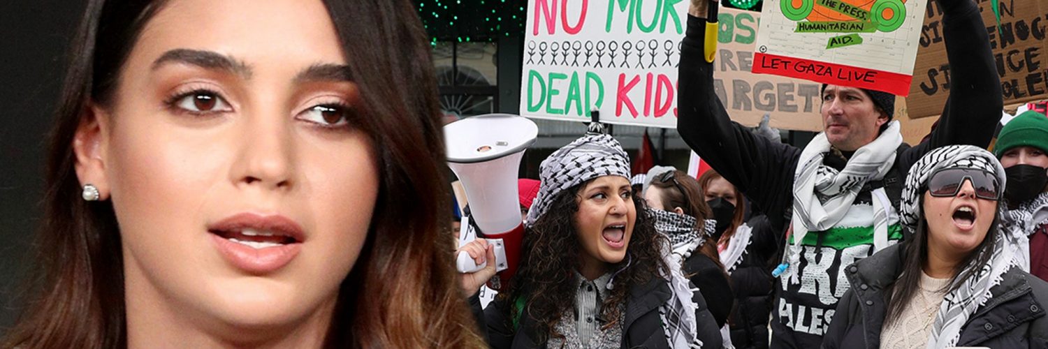 Melissa Barrera, Palestine Protesters Shut Down Street Outside Sundance