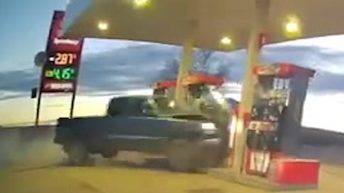 Truck Crashes Into Gas Station Pump, Fiery Explosion Caught on Video