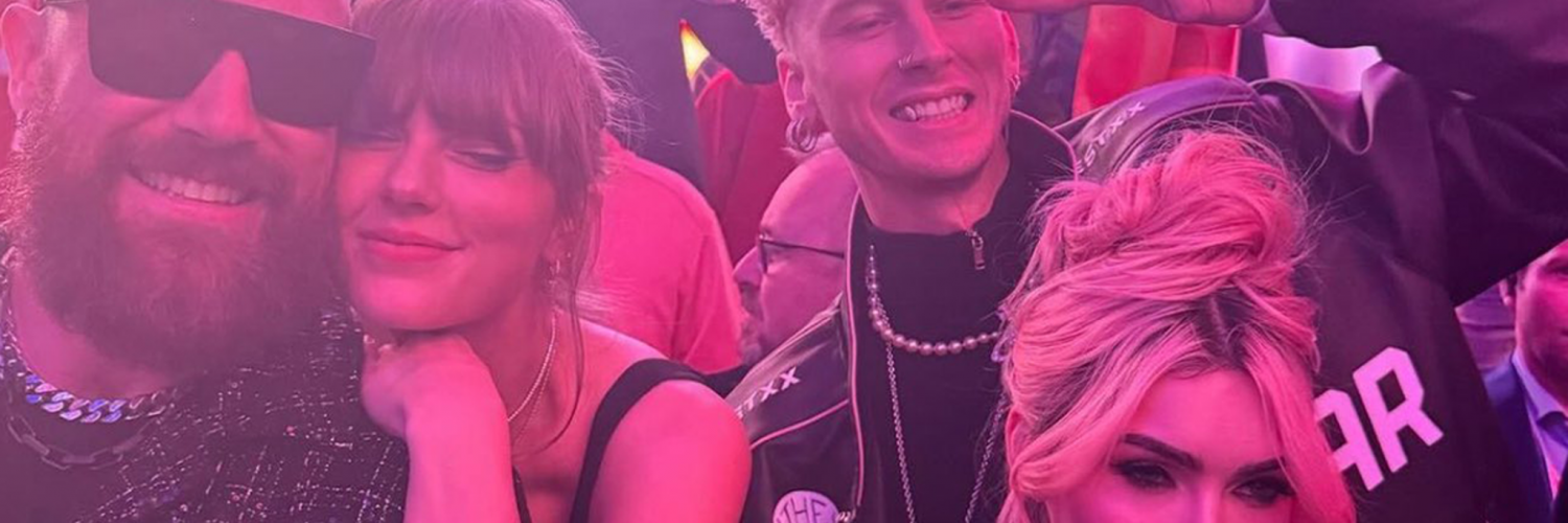 Taylor Swift and Travis Kelce Hang With Megan Fox, MGK at Super Bowl After-Party