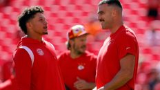 Travis Kelce Belts Out Taylor Swift’s ‘Love Story’ While Partying With Patrick Mahomes in Las Vegas