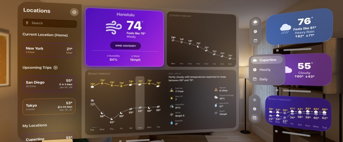 Mercury Weather updated with new features and Apple Vision Pro app