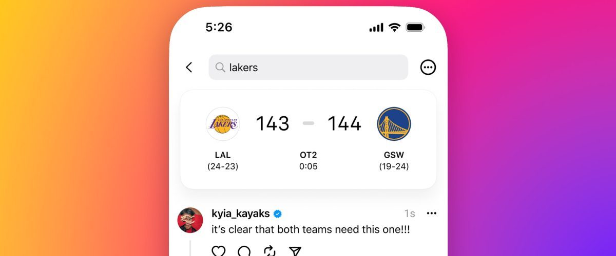 Threads app will now show sports scores starting with NBA games