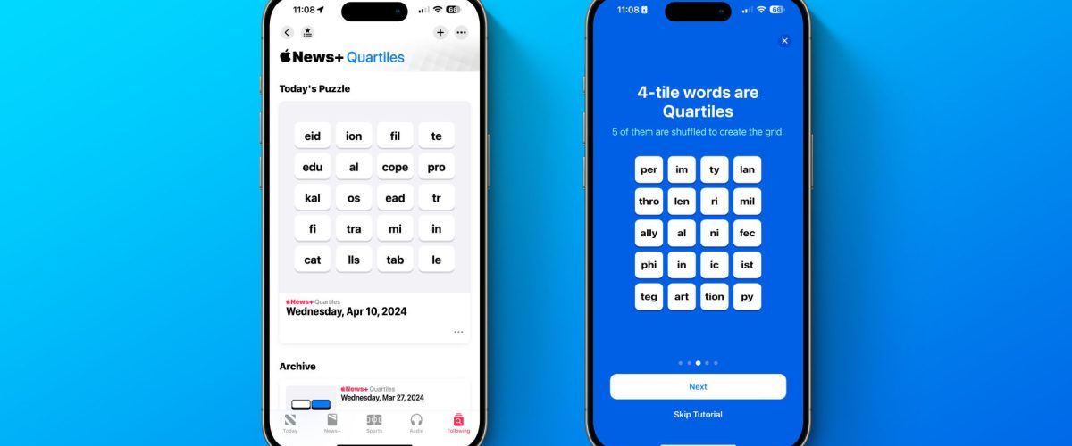 iOS 17.5 expands Puzzles collection with leaderboards and new ‘Quartiles’ word game