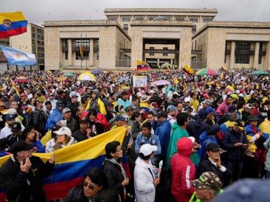 Tens of thousands of Colombians protest against the leftist president’s reform agenda