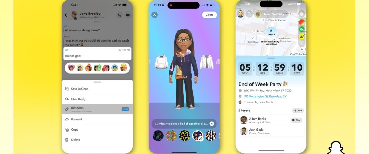 Snapchat adds editable chats, emoji reactions, new AI features