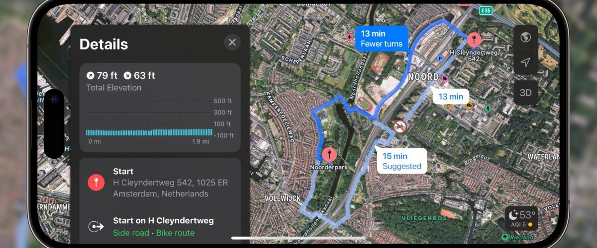 Apple Maps cycling routes come to bicycle-friendly Netherlands