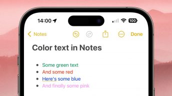 How to get color text in the Apple Notes app