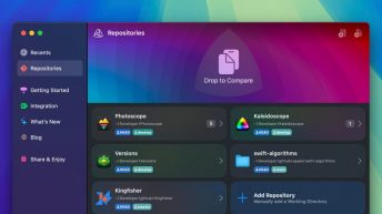 File comparison app Kaleidoscope updated with deeper Git Repositories integration