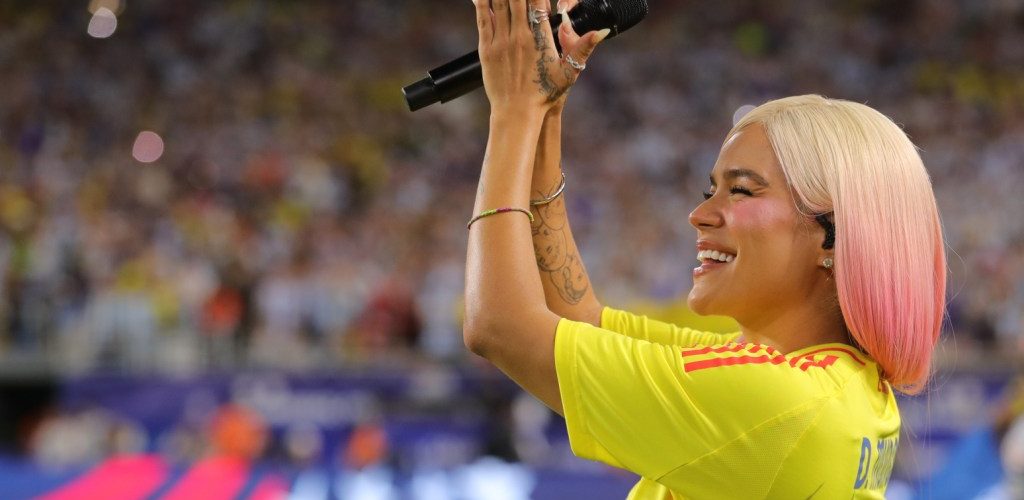 Karol G & Abel Pintos Sing National Anthems at 2024 Copa América Final Match