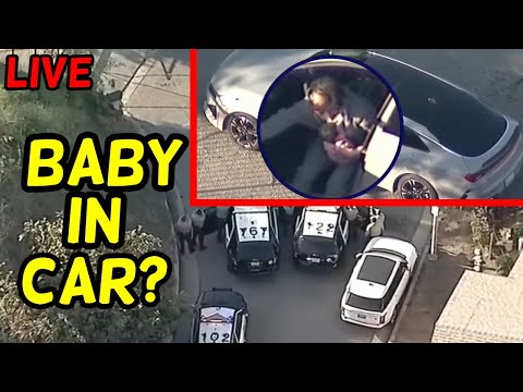 BABY in CAR! Police Chase Los Angeles California STOLEN KIA!