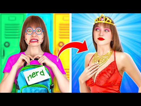 HACKS TO BECOME POPULAR AT SCHOOL|| Broke Nerd VS Rich Popular Student by 123 GO! LIVE